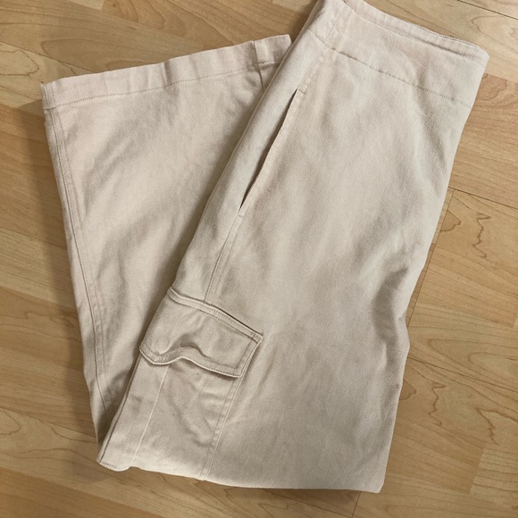 Zara high waisted blush pink wide leg cargo pants - Picture 10 of 15